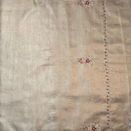 Golden Tissue Saree With Bandhani Blouse