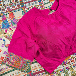 White Munga Silk Saree With Pink Blouse