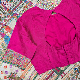 White Munga Silk Saree With Pink Blouse