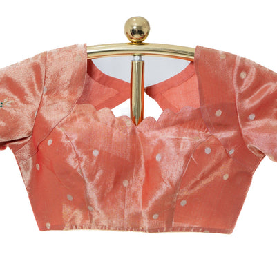 Red Kota Tissue Saree with Matching Blouse