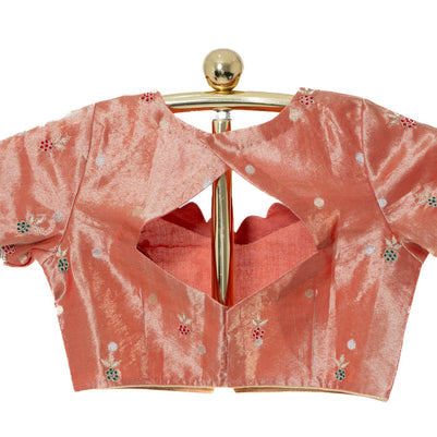 Red Kota Tissue Saree with Matching Blouse