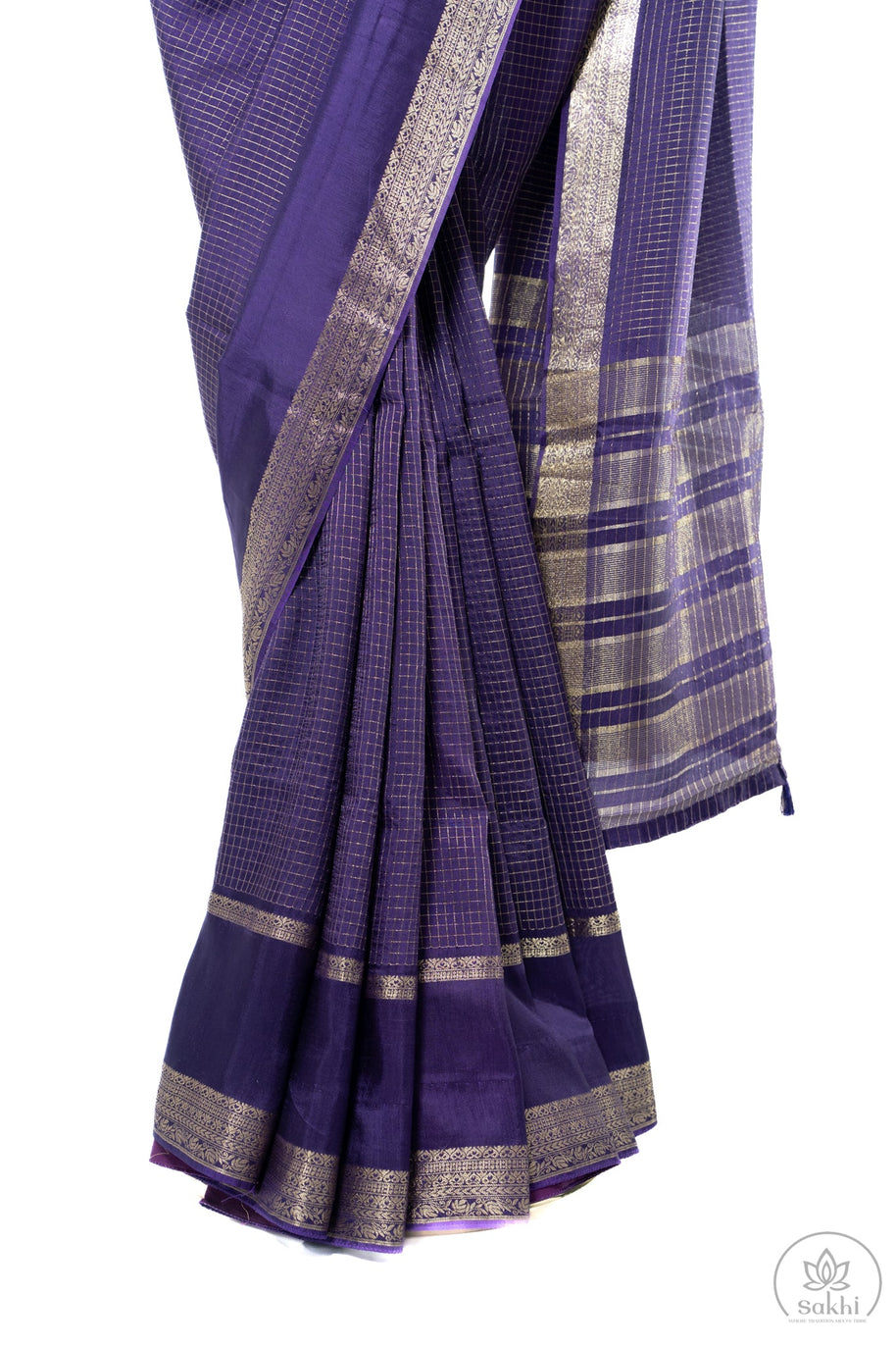 Purple Maslin Silk Saree with Pink Blouse
