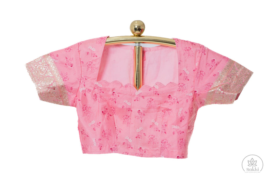 Baby Pink Georgette Saree with Matching Blouse
