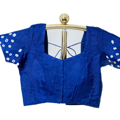Blue Bandhej Saree with Matching Blouse