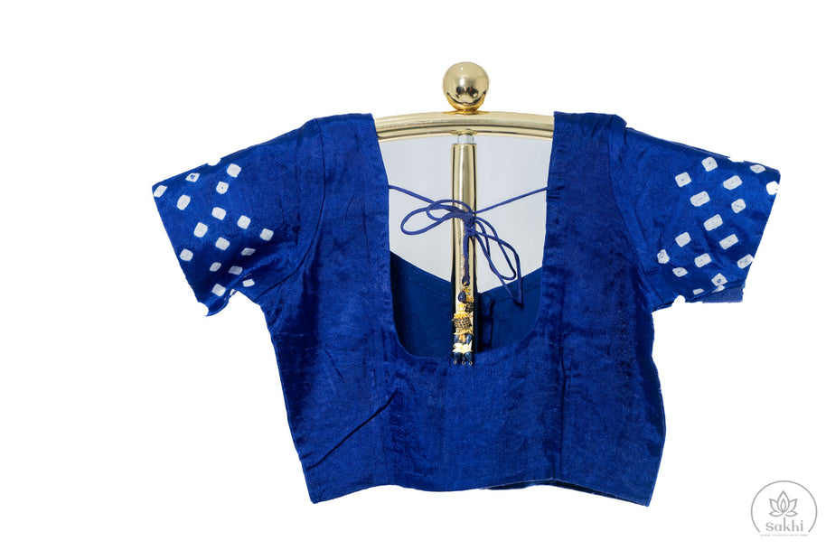 Blue Bandhej Saree with Matching Blouse