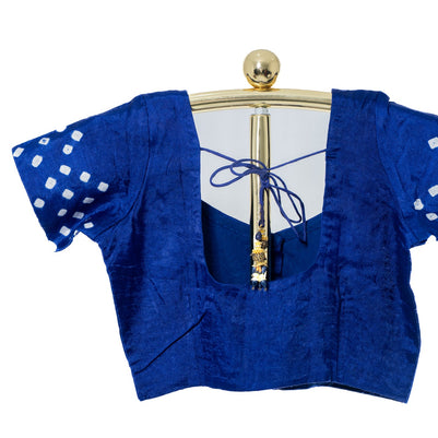 Blue Bandhej Saree with Matching Blouse