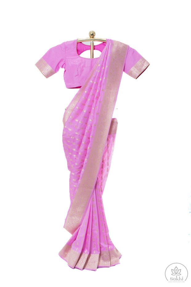 Lavendar Benarasi saree