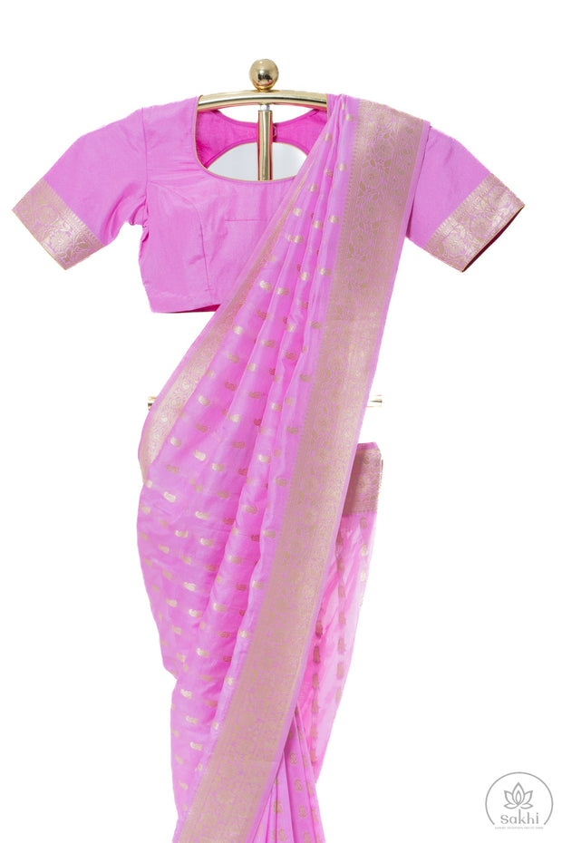 Lavendar Benarasi saree
