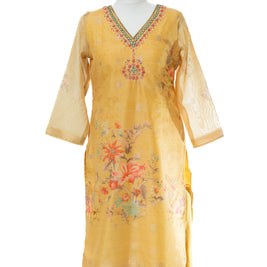 Mustard Yellow Floral Printed Suit Set
