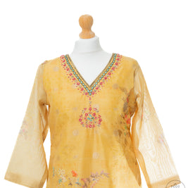 Mustard Yellow Floral Printed Suit Set