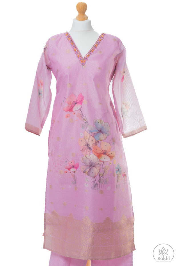 Soft Lavender Floral Suit Set