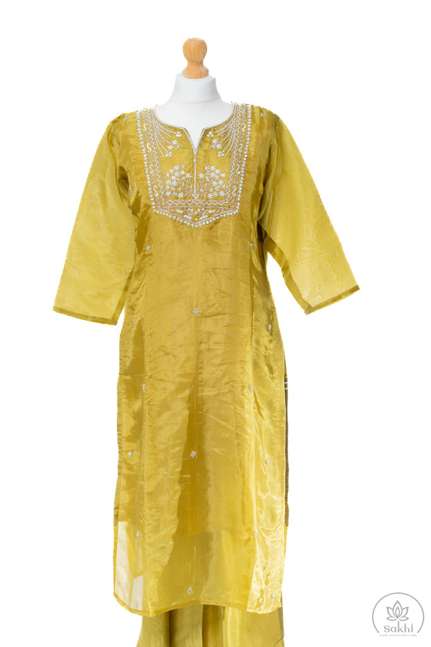 Mustard Yellow Tissue Suit Set