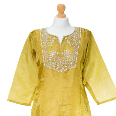 Mustard Yellow Tissue Suit Set