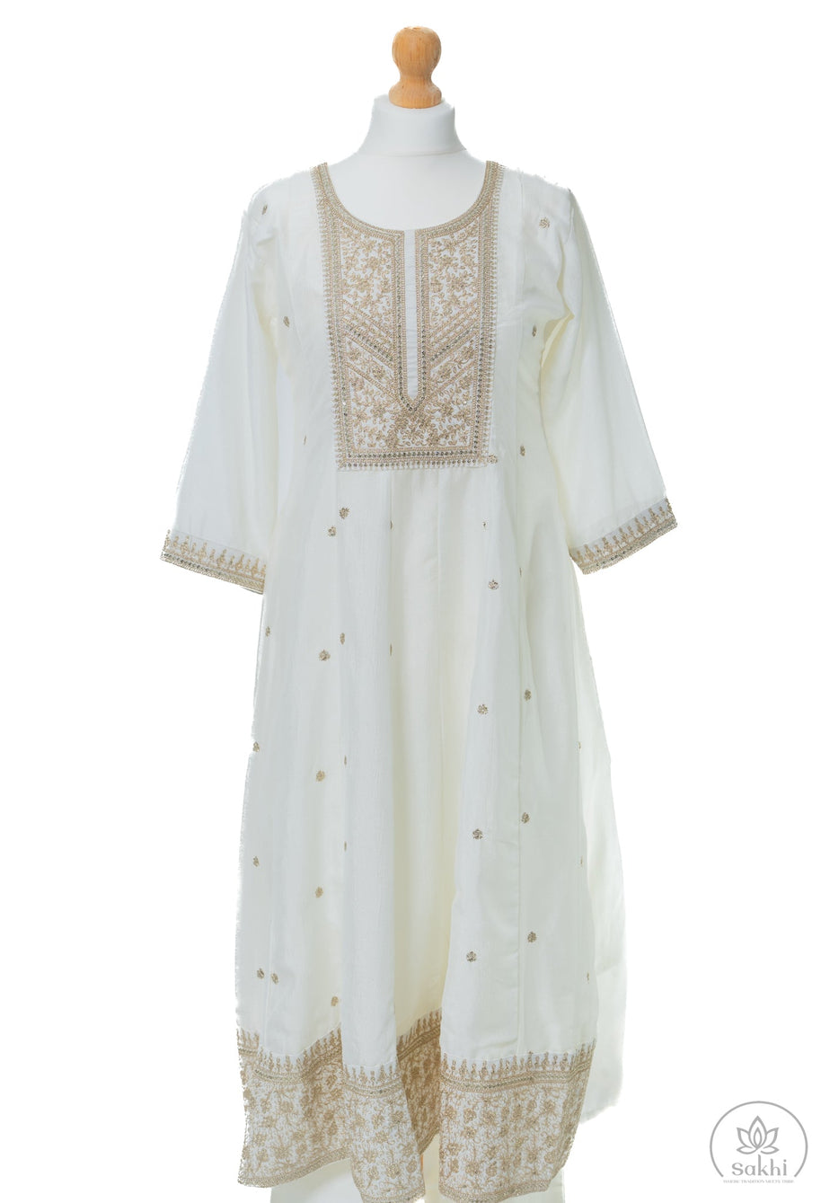 Ivory Gold Embroidered Suit Set
