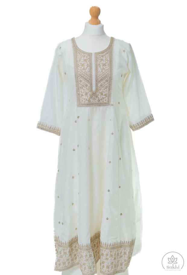 Ivory Gold Embroidered Suit Set