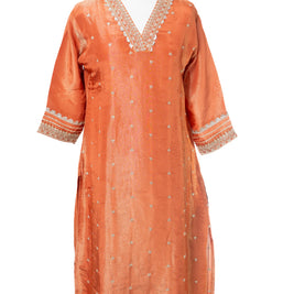 Burnt Orange Shimmer Tissue Suit Set