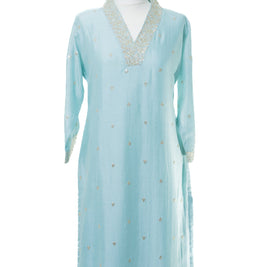 Pastel Sky Blue Shimmer Suit Set