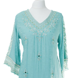 Powder Blue Anarkali Style Suit Set
