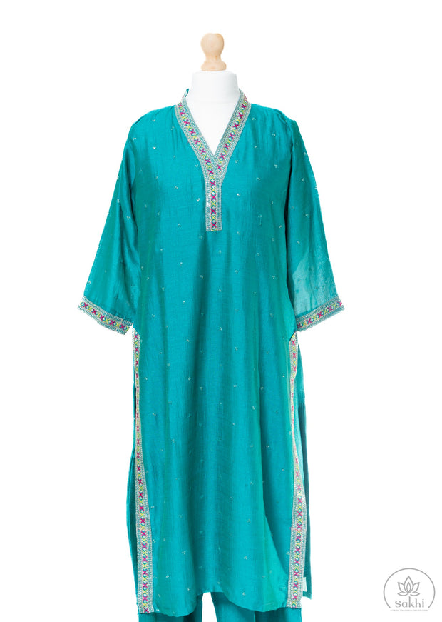 Teal and Mustard Work Suit Set