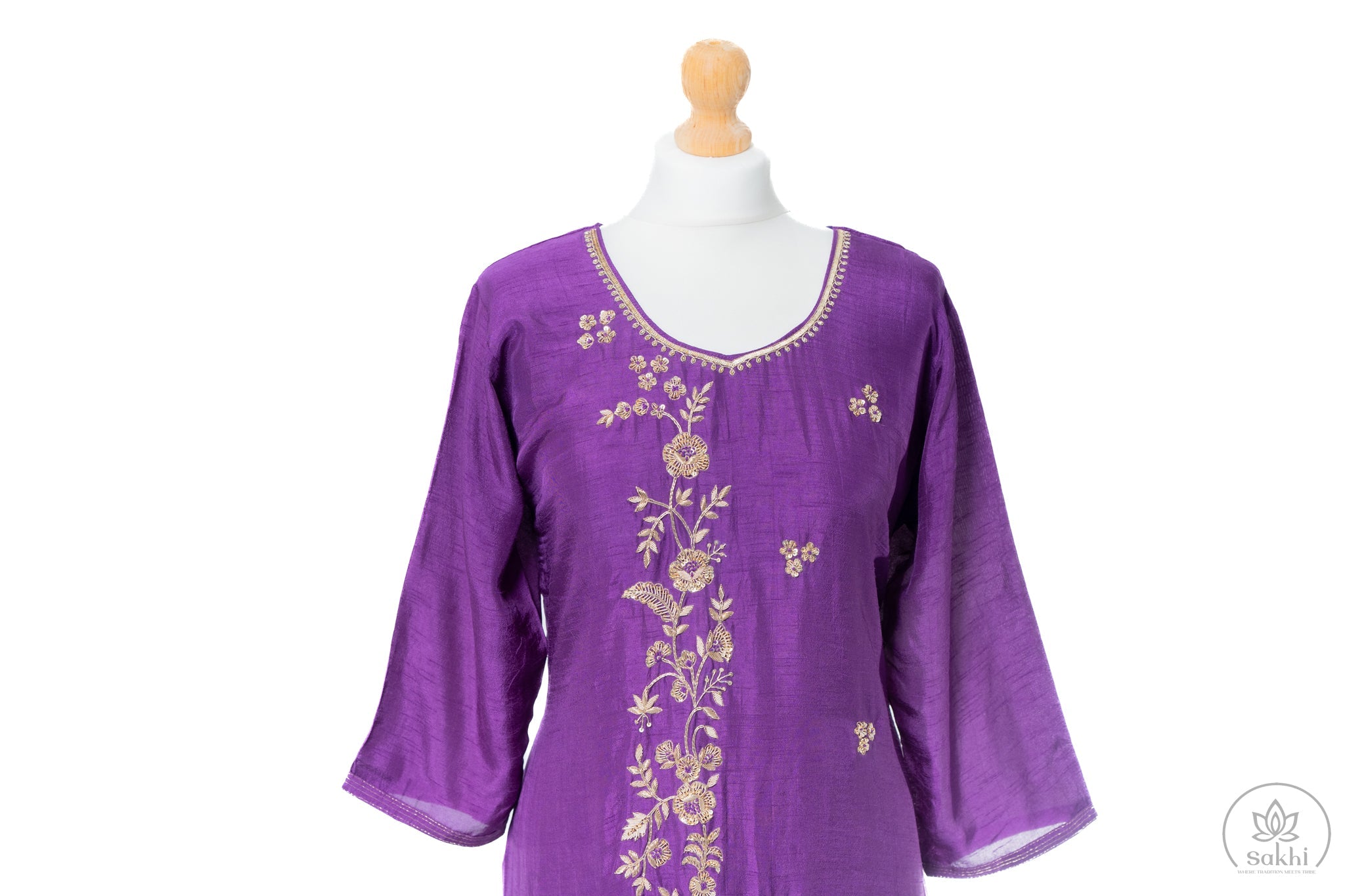 Royal Purple Embroidered Suit Set