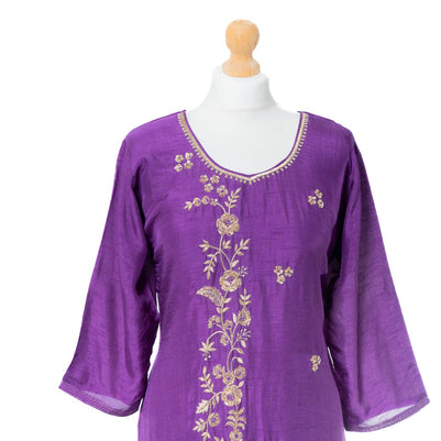 Royal Purple Embroidered Suit Set