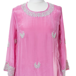 Pearl Embellished Pink Suit Set