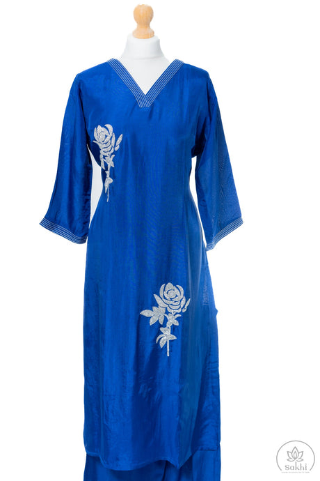 Royal Blue Hand Embroidered Suit Set