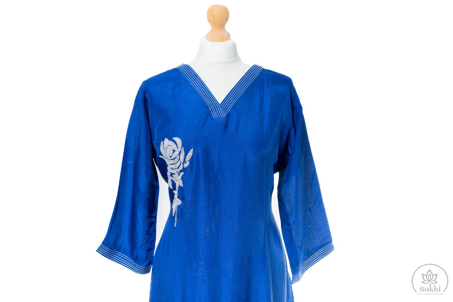 Royal Blue Hand Embroidered Suit Set
