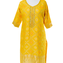 Radiant Yellow Mirror Work Suit Set