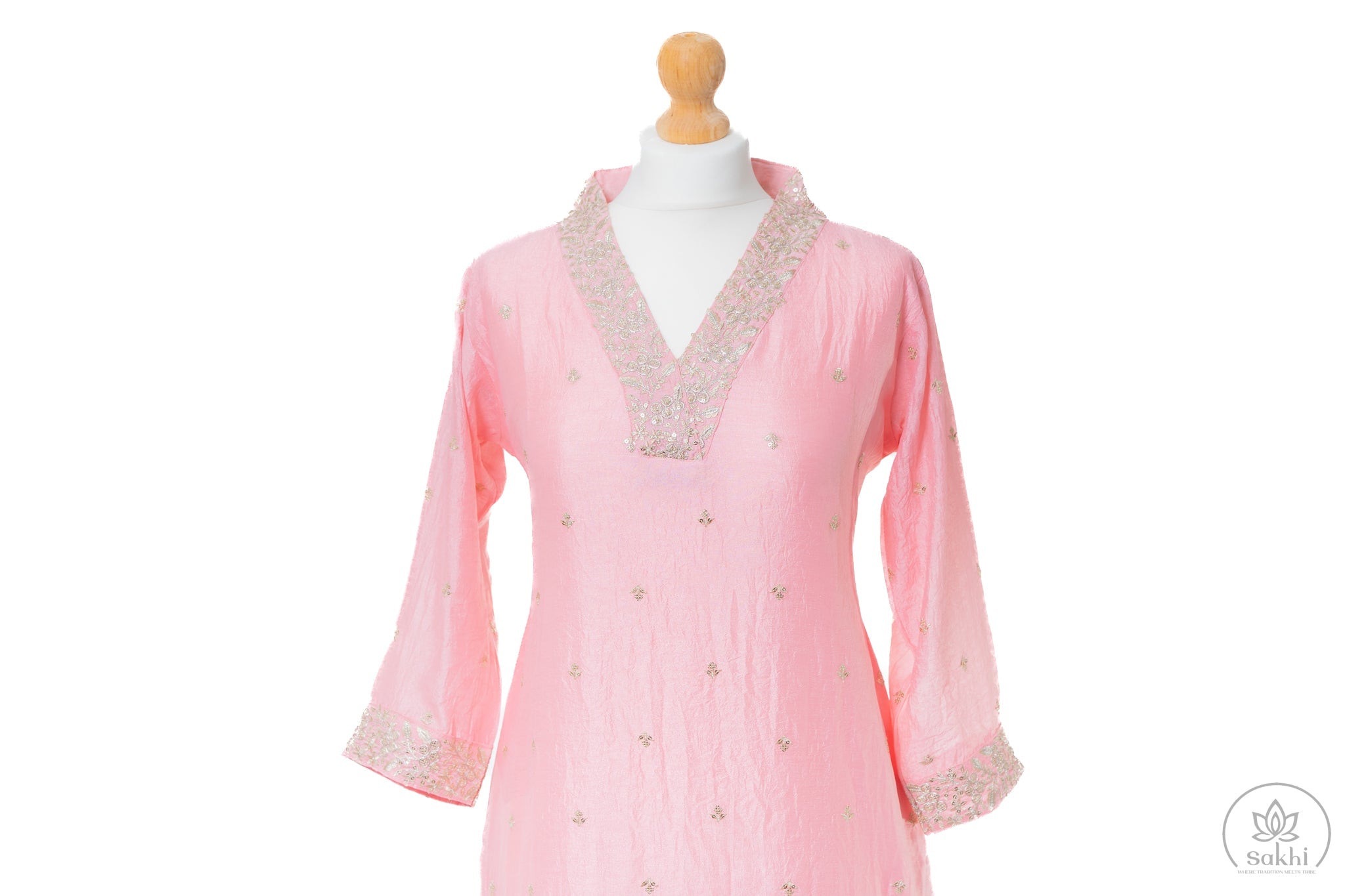 Blush Pink Embroidered Suit Set