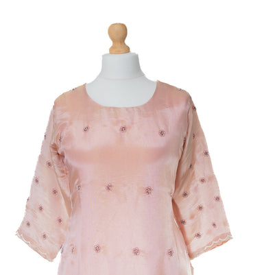 Blush Pink Bird Motif Suit Set