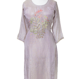 Elegant Lavender Embroidered Suit Set
