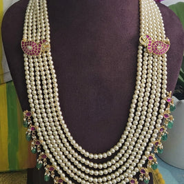 Royal Pearl and Emerald Kundan Statement Necklace