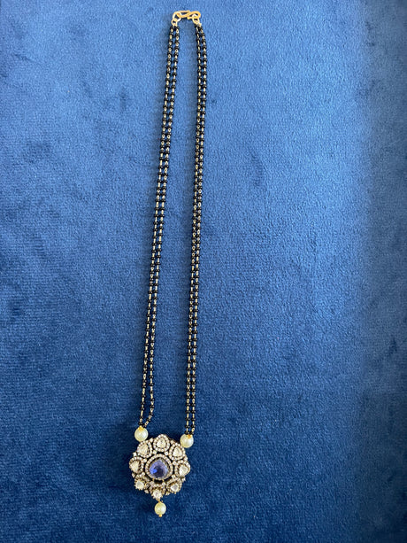 Dual Strand Blue Stone and Kundan Mangalsutra