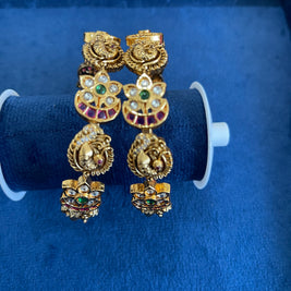 Gold Plated Nakshi Peacock Bangles (Pair)