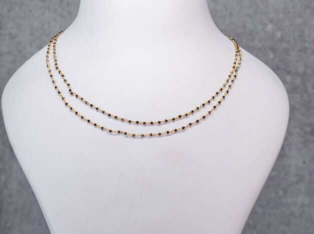 Black Diamond Multi-Line Mangalsutra Chain