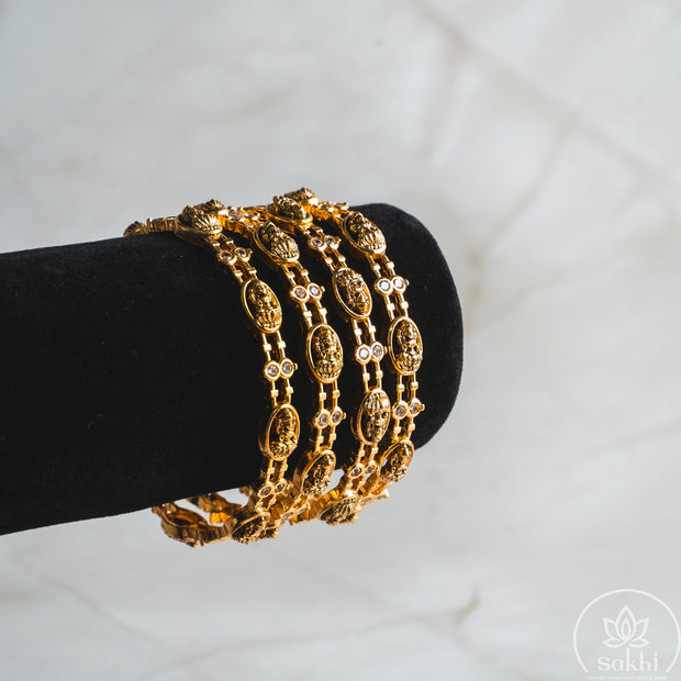 Lakshmi Coin Antique Bangles (Set of 4)