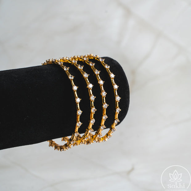 Diamond Look-Alike CZ Bangles (Set of 4)