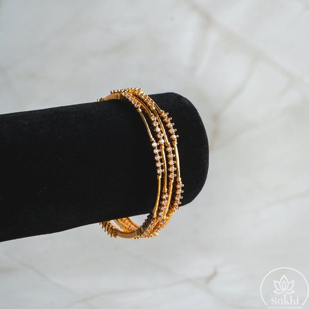 5-Stone Cluster CZ Bangles (Set of 4)