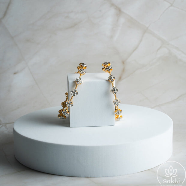 Flower Setting CZ Bangles (Set of 2)