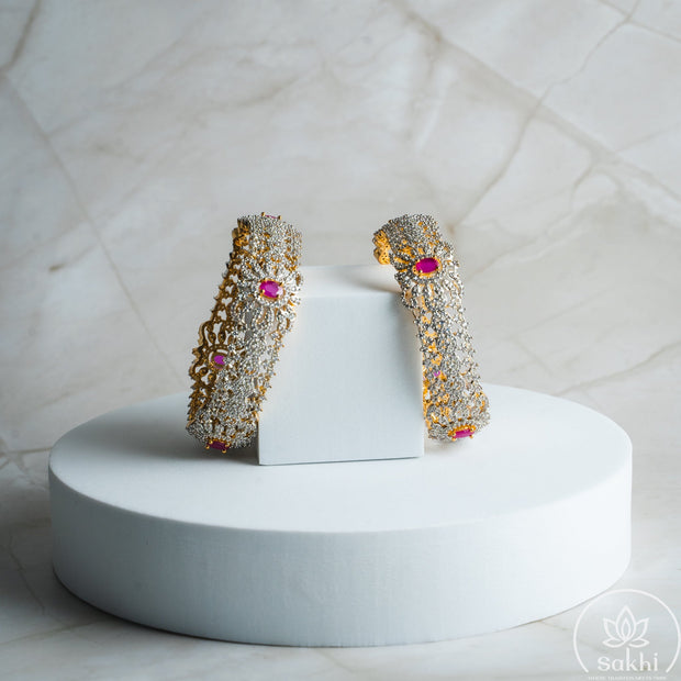 Ruby Bloom Diamond Bangles (Set of 2)