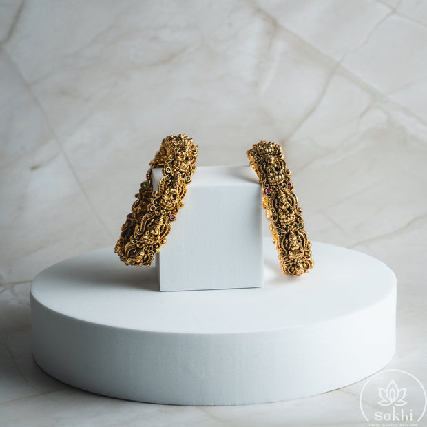 Antique Goddess Lakshmi Bangles (Set of 2)