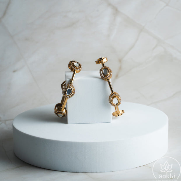 Royal Motif Kundan Bangles (Set of 2)