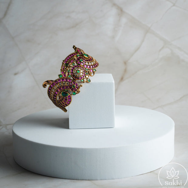 Ruby Emerald Pota Stone Openable Bracelet