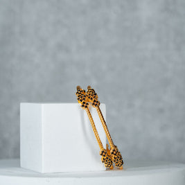 Gold Plated Black Stone Designer Bangles (Pair)