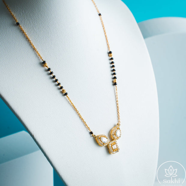 Butterfly Sparkle Black Beads Necklace