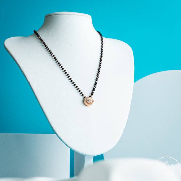 Round Cluster Black Beads Necklace