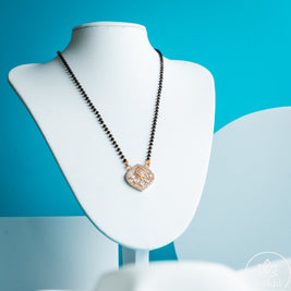 Cushion Bloom Black Beads Necklace