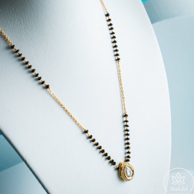 Teardrop Grace Black Beads Necklace
