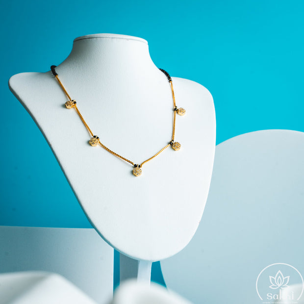 Floating Charms Black Beads Necklace